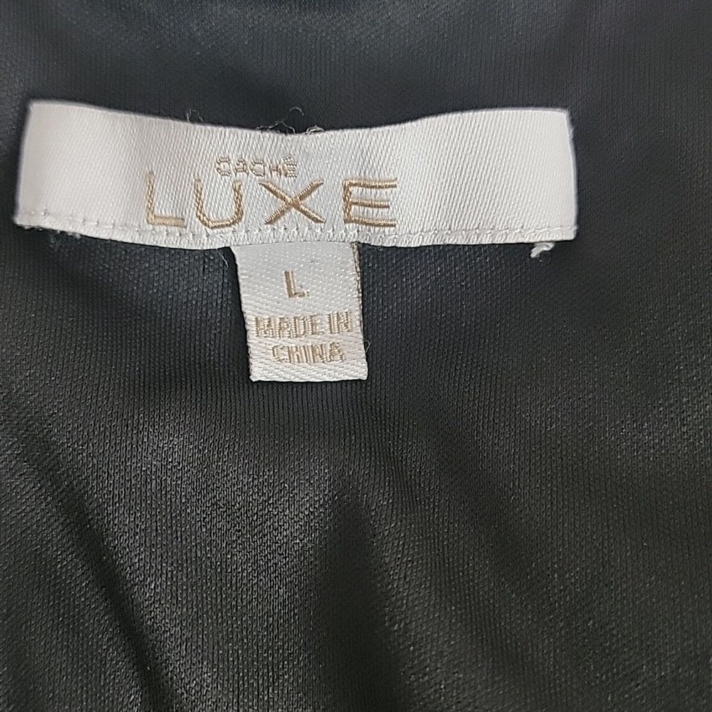 Cache Luxe Elegant Black Women's Special Occasion Top Size L - Picture 9 of 12